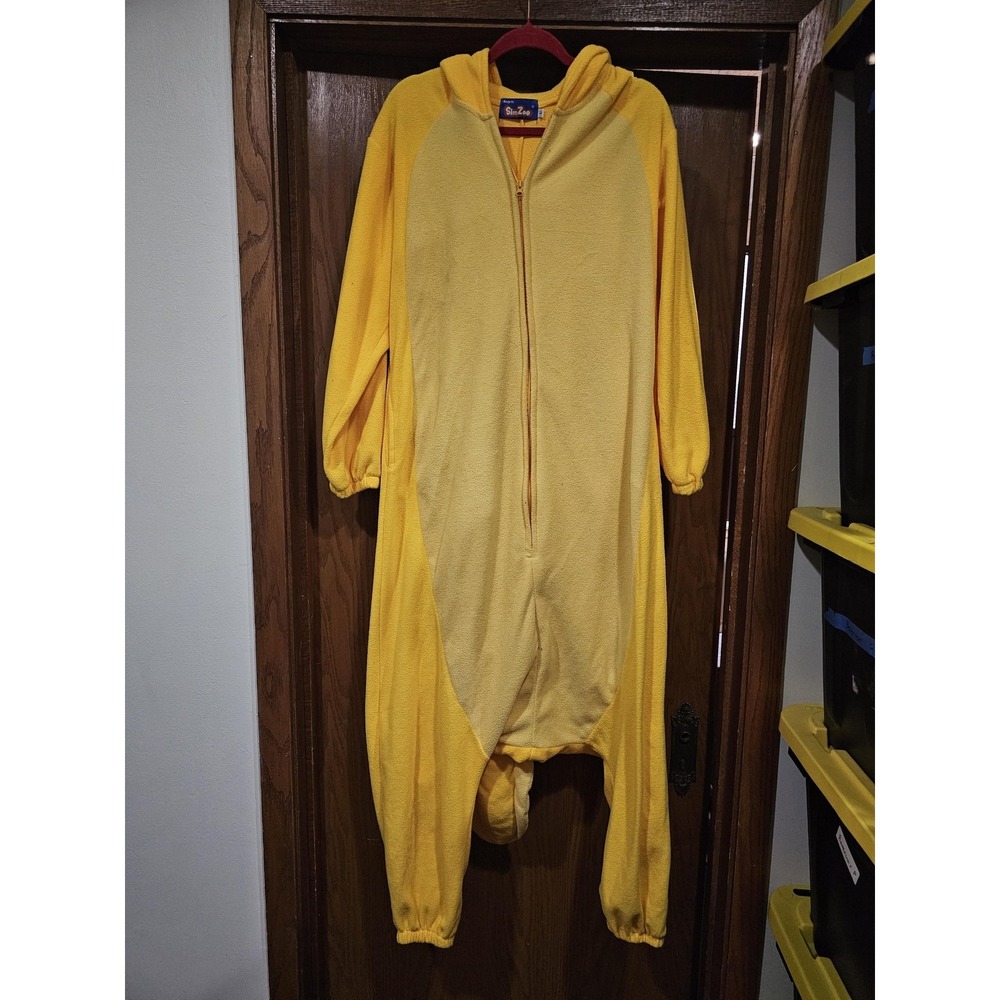SimZoo Animal Kigurumi Cosplay L Yellow Fleece Hooded One Piece Pajama Anime